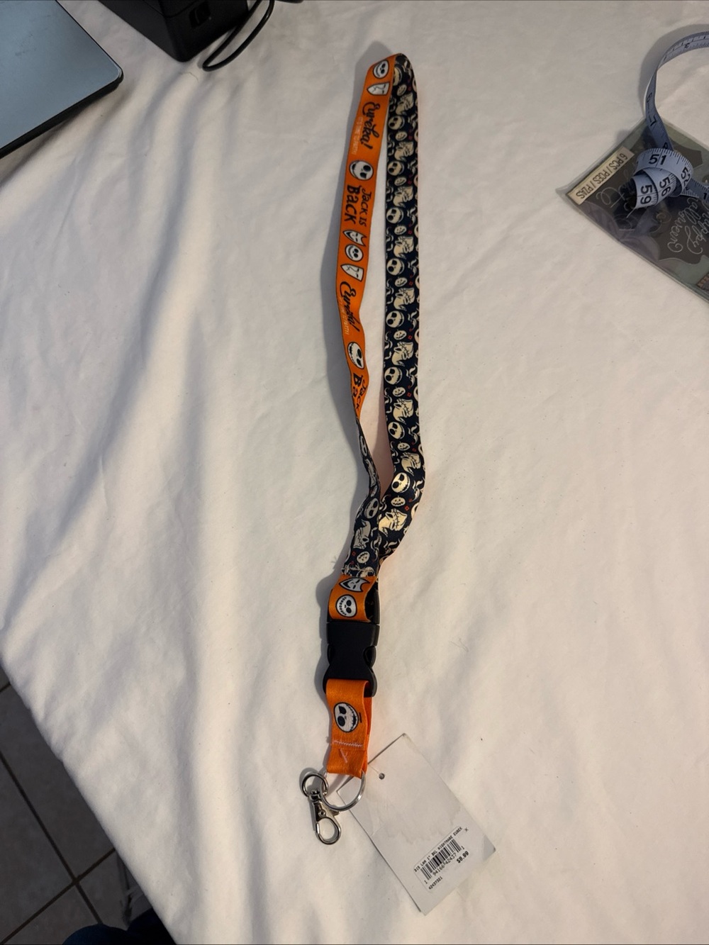 Disney’s Nightmare Before Christmas Lanyard With Repeating Jack Skellington face